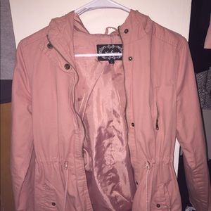 Hooded light pink jacket/raincoat